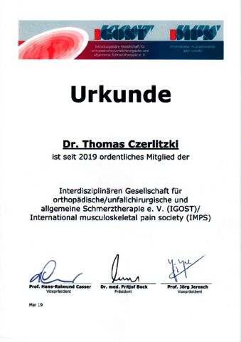 IGOST Zertifizierung Dr. Czerlitzki